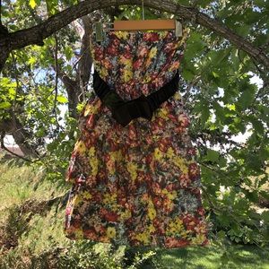 Sws floral strapless mini dress